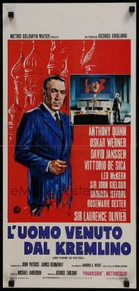 3t969 SHOES OF THE FISHERMAN Italian locandina R1969 Pope Anthony Quinn tries to prevent WWIII!