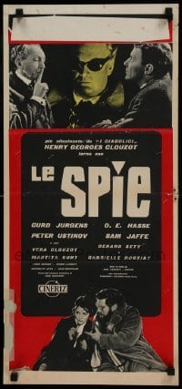 3t975 SPIES Italian locandina 1957 Henri-Georges Clouzot, wacky spy images!