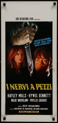 3t988 TWISTED NERVE Italian locandina 1969 Hayley Mills, Roy Boulting English horror, cool art by Casaro!