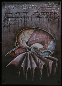 3t778 HAMLET-KUGLARZ stage play Polish 26x37 1983 completely different art of bisected bird skull!