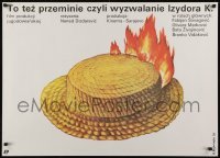 3t782 I TO CE PROCI Polish 27x37 1986 Michal Piekarski artwork of flaming straw hat!