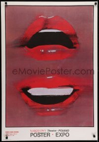 3t804 NARODOWY THEATRE POSTER EXPO exhibition Polish 27x38 1981 art of mouths by Waldemar Swierzy!