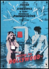 3t838 TRAIN TO HOLLYWOOD Polish 27x38 1987 bizarre art of nude people by H. Piwowarska!