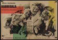 3t725 PROFESSOR HANNIBAL Polish 23x33 1957 artwork of happy top cast by Lucjan Jagodzinski!