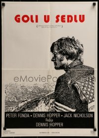 3t075 EASY RIDER Yugoslavian 19x27 R1970s Peter Fonda, motorcycle biker classic directed by Hopper!