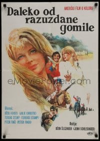 3t077 FAR FROM THE MADDING CROWD Yugoslavian 20x27 1968 Julie Christie, Terence Stamp, Finch!
