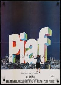 3t081 PIAF: THE EARLY YEARS Yugoslavian 20x27 1974 Guy Casaril, Brigitte Ariel as Edith, art by Ferracci!