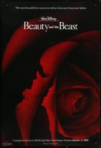 3w103 BEAUTY & THE BEAST IMAX advance DS 1sh R2002 Walt Disney cartoon classic, art of cast in rose!