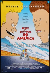 3w104 BEAVIS & BUTT-HEAD DO AMERICA int'l advance 1sh 1996 Mike Judge MTV delinquent cartoon!