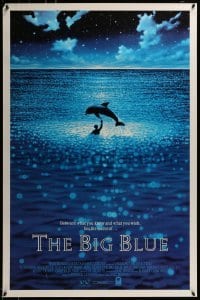 3w110 BIG BLUE 1sh 1988 Luc Besson's Le Grand Bleu, cool image of boy & dolphin in ocean!