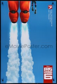 3w111 BIG HERO 6 advance DS 1sh 2014 Walt Disney CGI superhero action flying through blue sky!