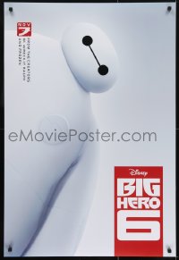 3w112 BIG HERO 6 advance DS 1sh 2014 Walt Disney CGI, cool image of Baymax & white background!