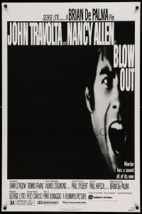 3w128 BLOW OUT 1sh 1981 John Travolta, Brian De Palma, murder has a sound all of its own!
