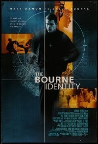 3w134 BOURNE IDENTITY DS 1sh 2002 cool image of Matt Damon as the perfect weapon, unrated!