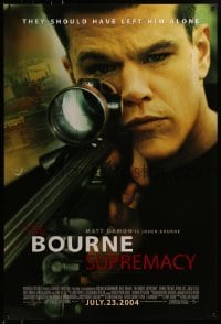 3w135 BOURNE SUPREMACY advance DS 1sh 2004 Matt Damon w/rifle, they should have left him alone!
