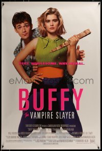 3w143 BUFFY THE VAMPIRE SLAYER 1sh 1992 great image of Kristy Swanson & Luke Perry!