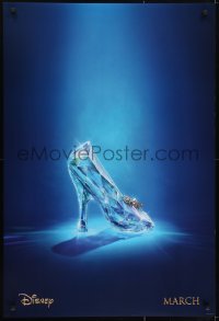 3w171 CINDERELLA teaser DS 1sh 2015 great image of classic glass slipper!