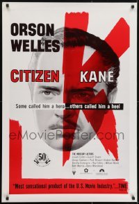 3w173 CITIZEN KANE 1sh R1991 some called Orson Welles a hero, others called him a heel!
