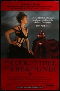 3w186 COOK, THE THIEF, HIS WIFE & HER LOVER 1sh 1990 Peter Greenway, sexy Helen Mirren!