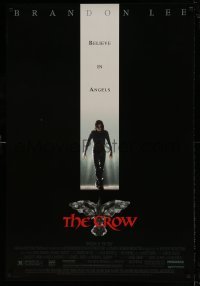 3w191 CROW 1sh 1994 Brandon Lee's final movie, believe in angels, cool image!