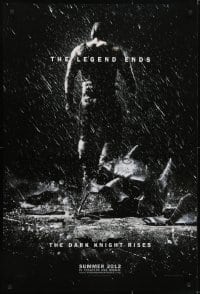 3w200 DARK KNIGHT RISES teaser DS 1sh 2012 Tom Hardy as Bane, cool image of broken mask in the rain!