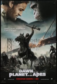 3w205 DAWN OF THE PLANET OF THE APES style C int'l teaser DS 1sh 2014 image of ape on horseback!
