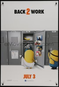 3w217 DESPICABLE ME 2 advance DS 1sh 2013 Steve Carell, wacky image of Minions in the locker room!