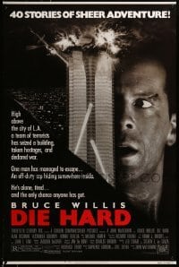 3w224 DIE HARD 1sh 1988 Bruce Willis vs twelve terrorists, action classic!