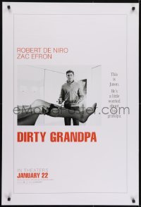 3w227 DIRTY GRANDPA int'l teaser DS 1sh 2016 Zac Efron is worried about Robert De Niro, Graduate parody!