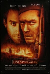 3w256 ENEMY AT THE GATES March style advance DS 1sh 2001 Jude Law, Joseph Fiennes, Ed Harris, WWII!