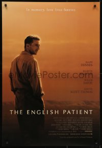 3w258 ENGLISH PATIENT DS 1sh 1997 Ralph Fiennes, in memory, love lives forever, Best Picture Winner!