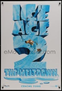 3w410 ICE AGE: THE MELTDOWN style A teaser DS 1sh 2006 cgi sequel, wacky image of frozen squirrel!