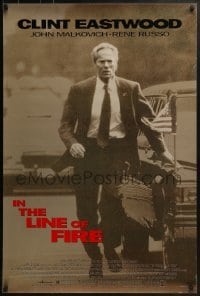 3w416 IN THE LINE OF FIRE DS 1sh 1993 Clint Eastwood as Secret Service, John Malkovich!
