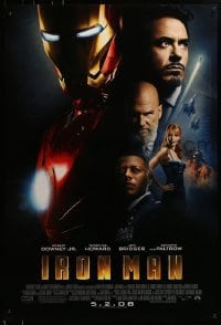 3w436 IRON MAN advance 1sh 2008 Robert Downey Jr. is Iron Man, Gwyneth Paltrow!