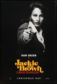 3w450 JACKIE BROWN teaser 1sh 1997 Quentin Tarantino, cool image of Pam Grier in title role!