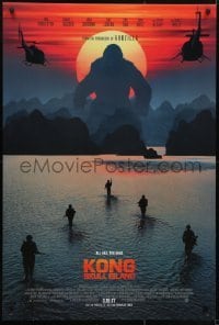 3w489 KONG: SKULL ISLAND int'l advance DS 1sh 2017 Jackson, Hiddleston, huge ape and soldiers!