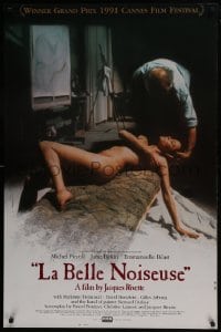 3w491 LA BELLE NOISEUSE 1sh 1991 sexy naked Emmanuelle Beart helps famous French painter!