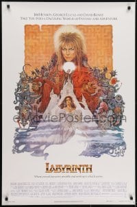 3w495 LABYRINTH 1sh 1986 Jim Henson, art of David Bowie & Jennifer Connelly by Ted CoConis!