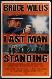 3w512 LAST MAN STANDING 1sh 1996 great image of gangster Bruce Willis firing gun!