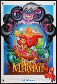 3w524 LITTLE MERMAID int'l advance DS 1sh R1998 Ariel & cast, Disney underwater cartoon!