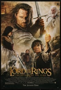 3w541 LORD OF THE RINGS: THE RETURN OF THE KING advance DS 1sh 2003 Jackson, cast montage!