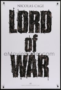 3w543 LORD OF WAR teaser 1sh 2005 Nicolas Cage, cool gun title mosaic!
