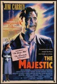 3w556 MAJESTIC int'l 1sh 2001 great art of Jim Carrey, directed by Frank Darabont!