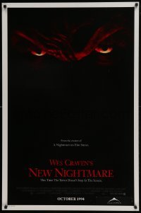 3w625 NEW NIGHTMARE advance 1sh 1994 great different image of Robert Englund as Freddy Kruger!