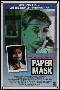 3w646 PAPER MASK 1sh 1991 Paul McGann, who poses as a doctor, someone may die!