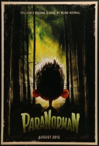 3w647 PARANORMAN advance DS 1sh 2012 August style, you don't become a hero by being normal!