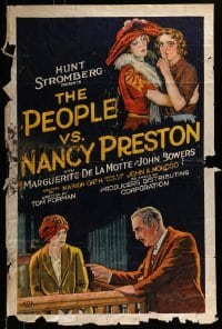 3w652 PEOPLE VS. NANCY PRESTON style B 1sh 1925 Marguerite De La Motte, John Bowers & Frankie Darro!