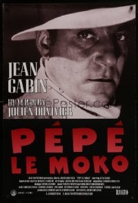 3w654 PEPE LE MOKO 1sh R2002 different close up of Jean Gabin, directed by Julien Duvivier!