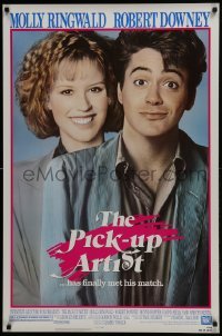 3w666 PICK-UP ARTIST 1sh 1987 great close image of Robert Downey Jr. & Molly Ringwald!