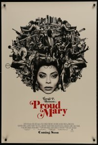 3w690 PROUD MARY advance DS 1sh 2018 Taraji Henson in title role, completely different montage!